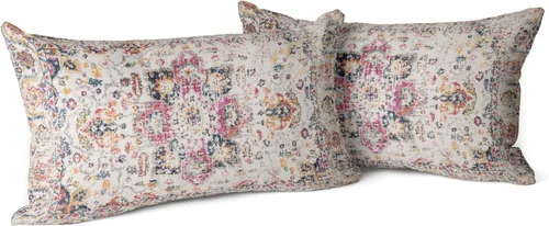 Vista 33 de Snycler Fundas de Almohada Decorativas Bohemias 16x16 pulgadas Juego de 2 Patrón de Alfombra Bohemia de Doble Cara Algodón Suave Funda de Cojín