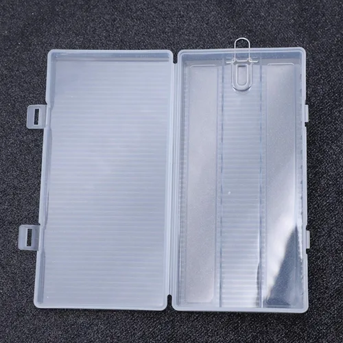 Vista 4 de Paquete de 2 cajas de almacenamiento de baterías de plástico 18650 de 8 celdas con soporte de gancho, impermeable, transparente, de plástico duro