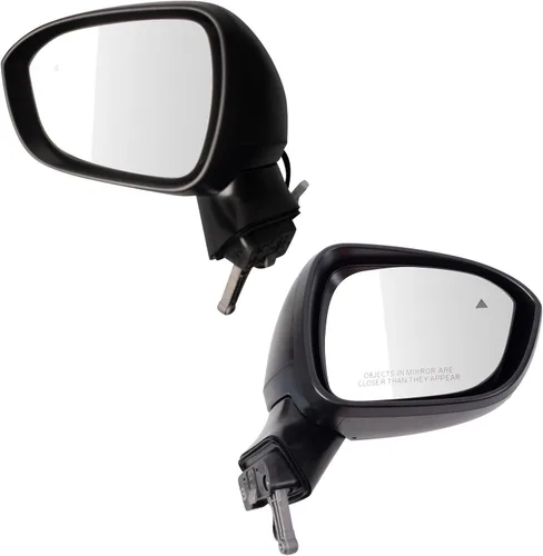 Vista 188 de TRQ Conjunto de 2 piezas de espejo lateral para conductor y pasajero, ajuste eléctrico, sin calefacción, sin memoria, color negro, compatible