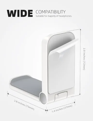 Vista 5 de Lamicall Soporte para auriculares, soporte adhesivo para auriculares, paquete de 2 soportes adhesivos para auriculares, clip para auriculares debajo