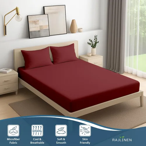 Vista 2 de Juego de sábanas tamaño individual, 100% microfibra suave, 3 piezas con sábana bajera y fundas de almohada, bolsillo profundo para colchones