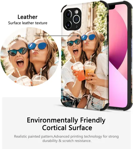 Vista 2 de Funda para teléfono con imagen personalizada para iPhone 17, 16, 15, 14, 13, 12, 11 Pro Max, Mini, XR, Xs, 8, 7, 6 Plus, TPU + funda de piel suave