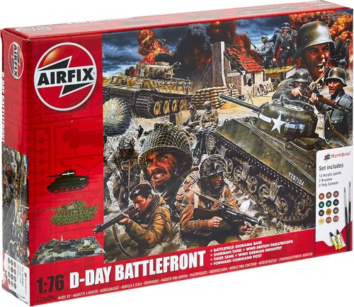 Vista 8 de Airfix Operación del Día D Overlord 1:76 WWII Diorarama Militar Kit de Modelo de Plástico Set A50162A, Multicolor