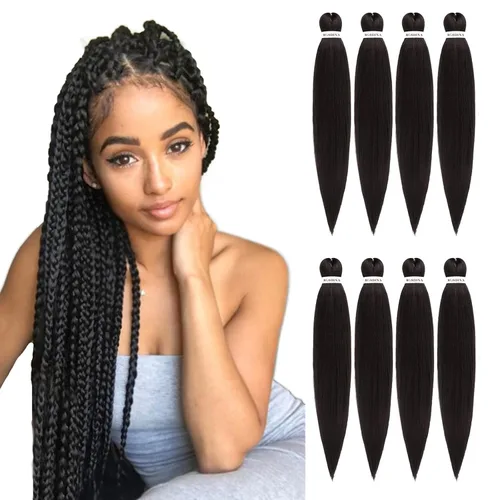 Vista 38 de Cabello trenzado preestirado - 12 pulgadas, 8 paquetes, cabello trenzado corto natural negro para trenzas torcidas o en caja, extensiones de cabello