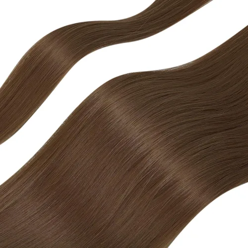 Vista 3 de OMGREAT Extensión de cola de caballo larga y recta de 28 pulgadas con clip de fibra sintética para mujer (castaño claro)