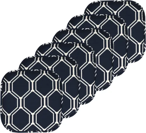 Vista 75 de Sweet Home Collection Cojines de espuma viscoelástica para silla, antideslizantes, diseño de panal de abeja, 16 x 16 pulgadas, paquete de 2