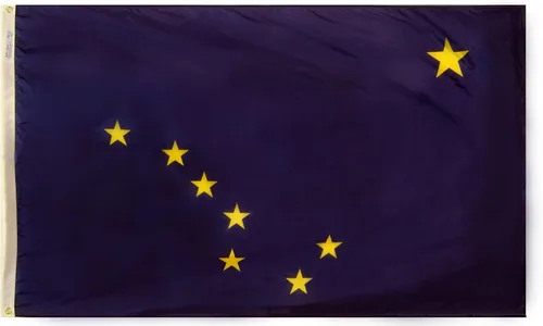 Vista 5 de Annin Flagmakers Bandera del estado de Alaska fabricada en Estados Unidos según las especificaciones de diseño oficiales del estado, 2 x 3 pies