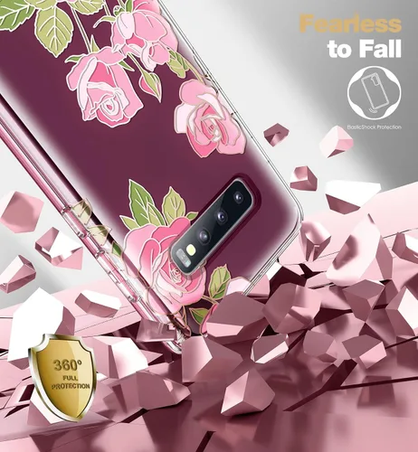 Vista 6 de SURITCH Funda para Samsung Galaxy S10 mejorada, [protector de pantalla antiarañazos integrado] [protección de doble capa] Protección completa