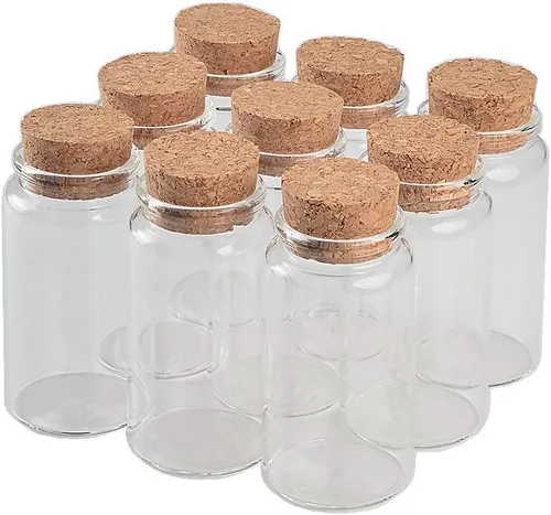 Vista 11 de Capacidad 1.7 fl oz botellas de vidrio con corcho pequeño transparente mini frascos de vidrio vacíos frascos 6 unids/lote