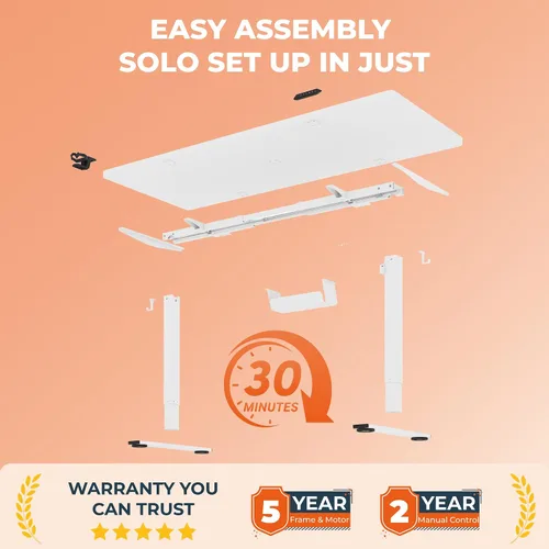 Vista 8 de Escritorio de pie ajustable eléctrico de 71 x 31 pulgadas para Blanco
