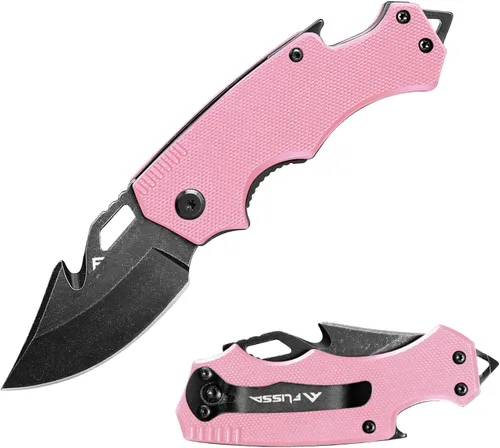 Vista 10 de FLISSA Mini cuchillo de bolsillo plegable, hoja de acero inoxidable de 2.5 Negro