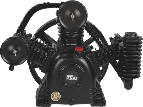 Vista 2 de NorthStar Bomba de compresor de aire, 2 etapas, 3 cilindros, 14.9 CFM a 90 PSI Replacement-compressor application, Demanding shop-air systems