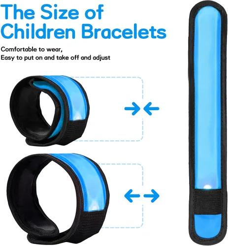 Vista 7 de esonstyle 6 PCS LED Glow Bracelets, Night Safety Light Up Bracelets for Kids - Glow in The Dark Party Favors for Halloween, Christmas, Concerts