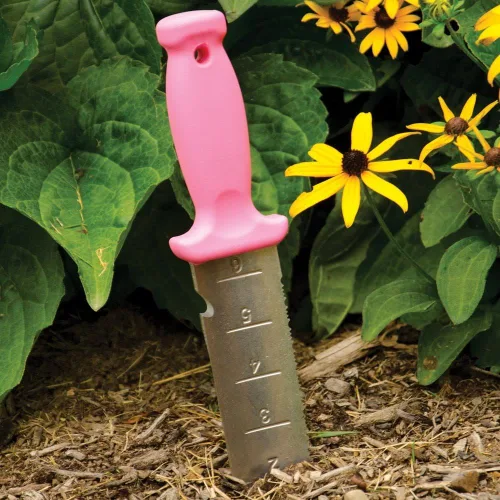 Vista 6 de A.M. Leonard Cuchillo de suelo de lujo, color rosa – Hori Hori con hoja de acero inoxidable de 6 pulgadas