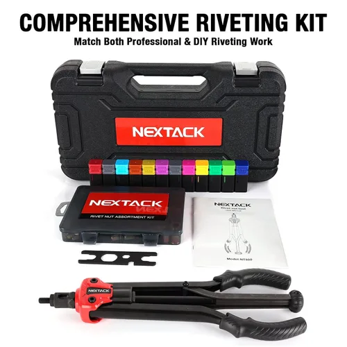 Vista 7 de NEXTACK Pistola de remache 1/4 NT300 y herramienta NT800 de remache para metal y automotriz
