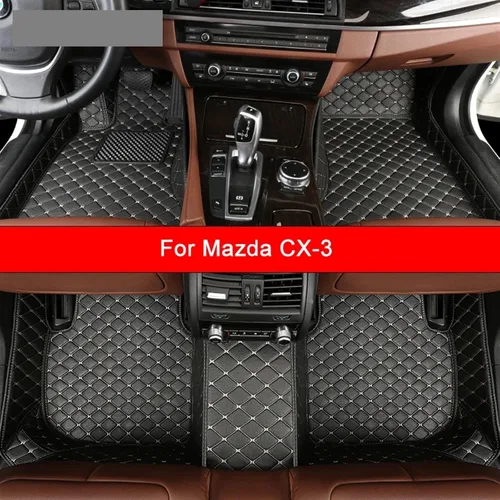 Vista 2 de Car mat Custom Car Floor Mats for mazdas CX-3 CX3 Auto Accessories Foot Carpet (Color : All Black)