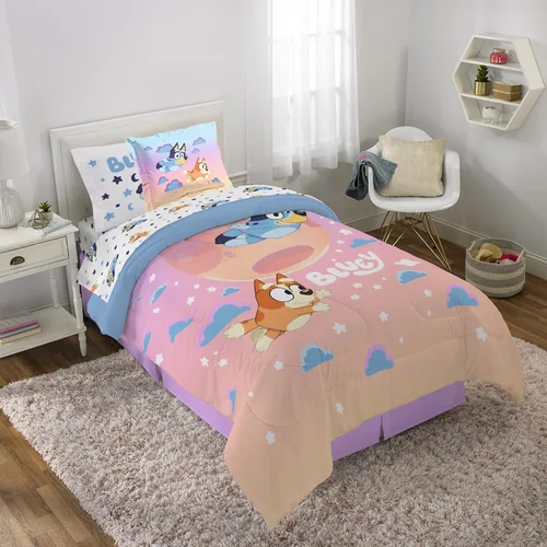 Vista 34 de Disney Moana - Juego de edredón individual de 5 piezas para niñas, color beige Bed in a Bag, Comforter Sheets Sham Pillowcase, Official