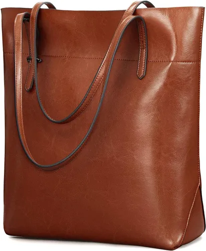 Vista 9 de Kattee Cartera bandolera de cuero auténtico vintage para mujer con asas ajustables