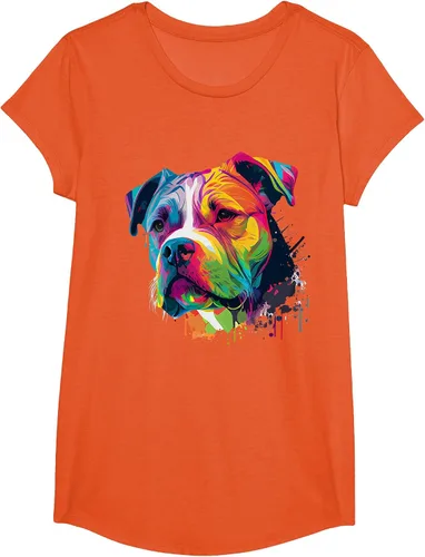 Vista 66 de Colorful American Bulldog American Bully Men Women T-Shirt Asphalt Grey