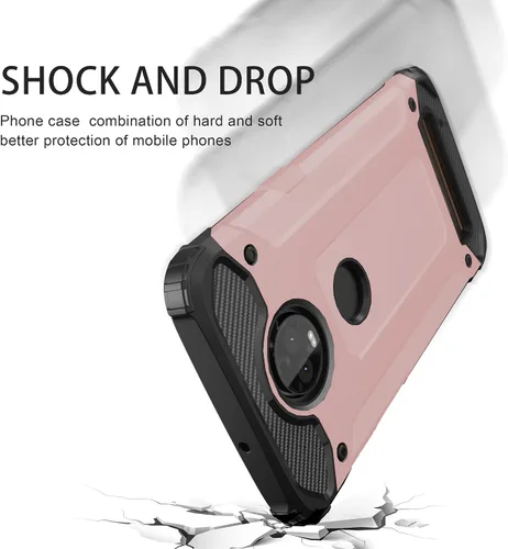 Vista 2 de Asuwish Funda protectora para Moto Z3 / Z3 Play con protector de pantalla de vidrio templado y delgada y resistente híbrida de doble capa