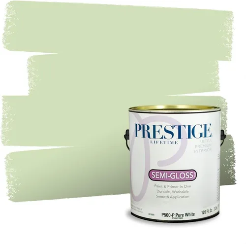 Vista 156 de Prestige Paints - Pintura exterior e imprimación en uno, 1 galón, plano, compatibilidad comparable con el color menta «Whipped Mint» de Behr