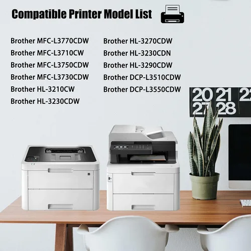 Vista 2 de TN227 TN-227 Cartucho de tóner negro de repuesto para Brother TN227 TN-227 Toner HL-3210CW 3230CDW 3270CDW 3230CDN 3290CDW MFC-L3770CDW L3710CW