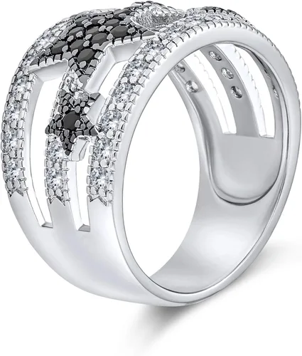 Vista 3 de Bling Jewelry - Anillo para mujer, chapado en plata