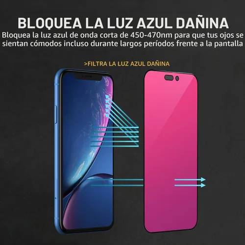 Vista 8 de EGKimBa Protector de pantalla de privacidad para iPhone 16, vidrio templado de color degradado, sin burbujas, fácil instalación, eliminación