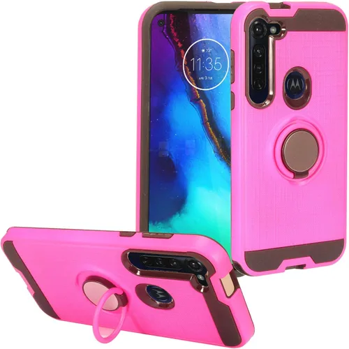 Vista 9 de Para Motorola Moto G Stylus XT2043, Moto G Power XT2041 (versión 2020) - Funda híbrida con soporte de anillo - RS2 Gris