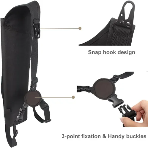 Vista 4 de Carcaj de flecha trasera multifunción con sistema Molle para flechas de hombro, soporte para flechas de hombro colgado, carcaj de tiro para flechas