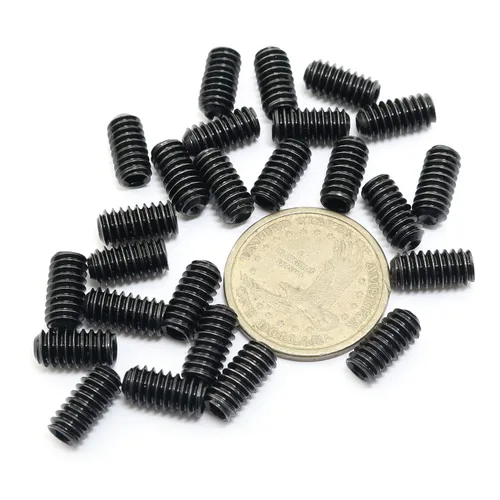 Vista 4 de Juego de 25 tornillos internos hexagonales Allen de 1/4 "-20 x 1/2" negro con llave hexagonal negra de 1/8 pulgadas