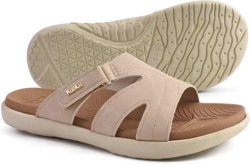 Vista 7 de KuaiLu - Sandalias ortopédicas de moda para mujeres, ligeras, tipo tenis deportivos, con plantilla de goma suave. Sandalias con cierre tipo slip-on