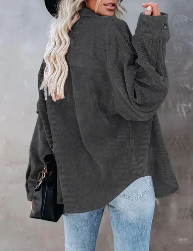 Vista 77 de ZOLUCKY Chaqueta de manga larga con botones para mujer, talla grande, blusas