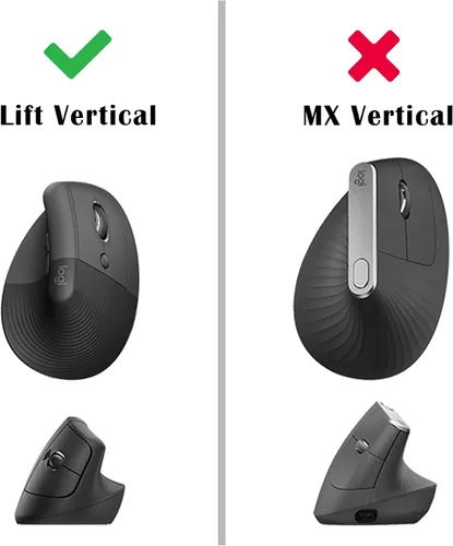 Vista 2 de co2CREA Estuche rígido de repuesto para ratón ergonómico vertical Logitech Lift (carcasa negra)