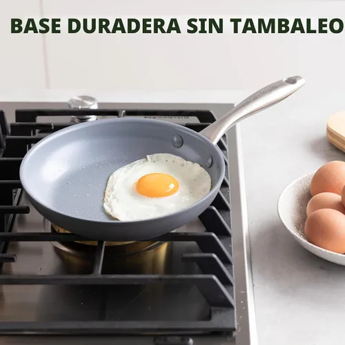 Vista 6 de GreenPan Lima - Sartén de 8" de cerámica antiadherente dura anodizada, sartenes y ollas libres de PFAS y no tóxicas, aptas para horno y asador