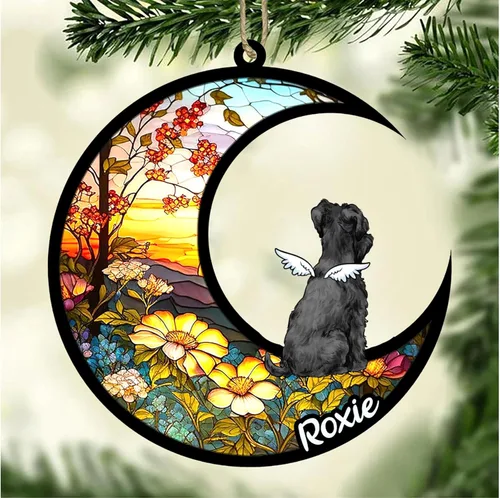 Vista 369 de LOVELYPOD Adorno de Navidad personalizado para perro Basset Hound (marrón) Basset Hound (marrón) adorno para atrapasoles de perro, razas de perros