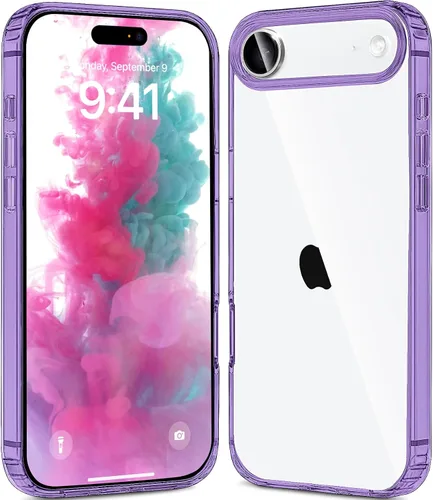 Vista 20 de JJGoo - Funda compatible con iPhone 17 Pro, funda transparente a prueba de golpes, funda protectora delgada con parte trasera de policarbonato duro