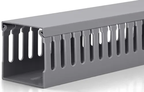 Vista 9 de ZhiYo Canaleta de gestión de cables para rack de servidores de 1.4 pulgadas de alto x 1.6 pulgadas de ancho, kit de conductos de cable de 12 pies