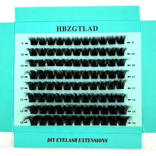 Vista 9 de Mezcla de pestañas postizas 3D esponjosas de un solo racimo, abanicos de volumen, pestañas individuales segmentadas naturales para extensión