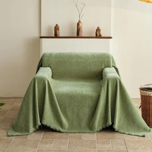 Vista 30 de Fundas Boho para Sofá de 2 Cojines, Funda Deslizable de Chenille para Sofá para Mascotas Lavable, Funda de Loveseat Seccional en Forma de L Manta