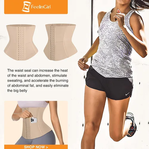 Vista 6 de Waist Trainer for Women Adjustable Underbust Corsets Latex Body Shaper 9 Steel Bones 3 Rows for Hooks and Pocket