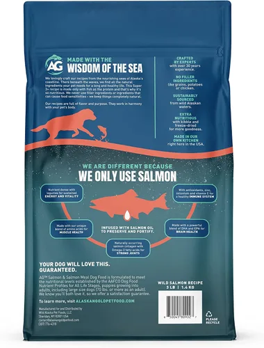 Vista 2 de SUPER3+ Salmón liofilizado de salmón crudo para perros Cachorros y adultos Raza pequeña y grande Alto en proteínas Sin granos Nutrición