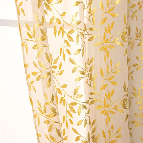 Vista 48 de Deeprove Cortinas traslúcidas color aguamarina y dorado de 63 pulgadas de largo, 2 paneles para decoración de dormitorio, cocina, decoración