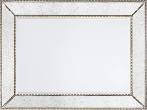 Vista 3 de Empire Art Direct Espejo de pared rectangular con marco de madera maciza biselada con cuentas de champán, listo para colgar, sala de estar
