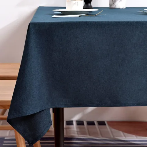 Vista 45 de BALCONY & FALCON Mantel Rectangular de Lino Sintético Impermeable Lavable Limpiable Cubierta de Mesa para Decoración de Mesa de Cocina Comedor