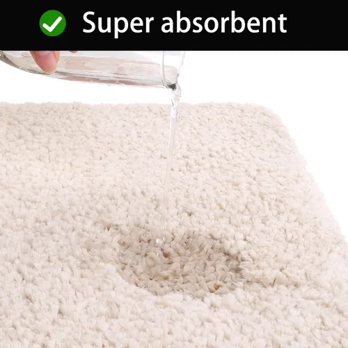 Vista 5 de TEBIEKOY Alfombras de baño peludas, súper absorbentes, antideslizantes, suaves, de felpa gruesa, lavables a máquina, alfombras de baño para baño