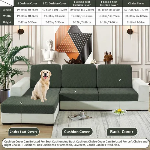 Vista 7 de YEMYHOM - Fundas elásticas para cojín individual, protector de sofá, silla, asiento, funda deslizante, funda suave de sofá, reemplazo, grande, a