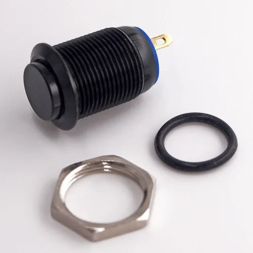 Vista 6 de Interruptor de botón momentáneo, URTONE UR125, 1NO SPST DC/AC 36V 2A, carcasa de metal de aleación de aluminio adecuada para orificio de montaje