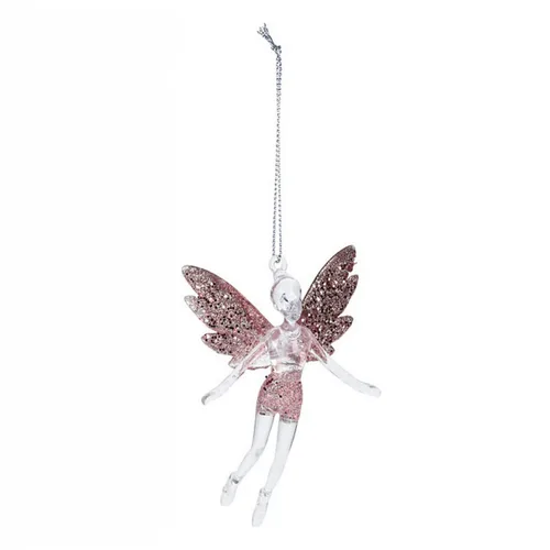 Vista 2 de Decoración Colgante Christmas Decoration Árbol de Navidad Rosa Ángel Plástico 8 x 3 x 13 cm