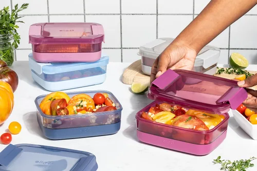 Vista 2 de Ello - Juego de preparación de comidas de plástico de 3.7 tazas, juego de 10 piezas, 5 paquetes - Juego de recipientes de almacenamiento